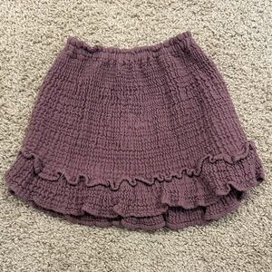 Zara Plum Ruffle Mini Skirt